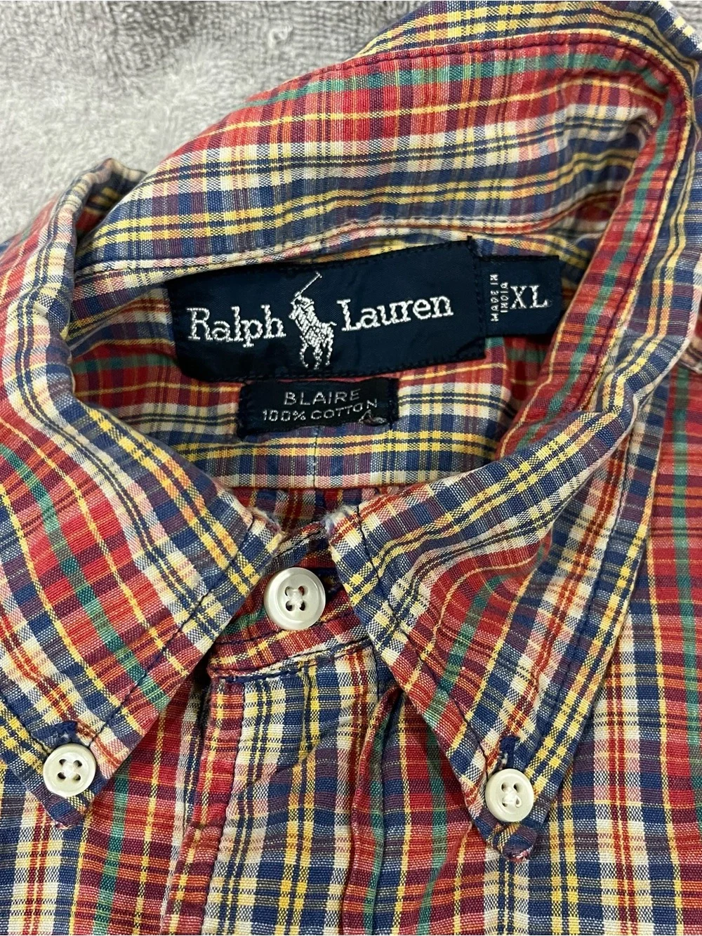 Ralph Lauren Polo long Sleeve Button-Up Shirt 100% Cotton Size XL Preppy